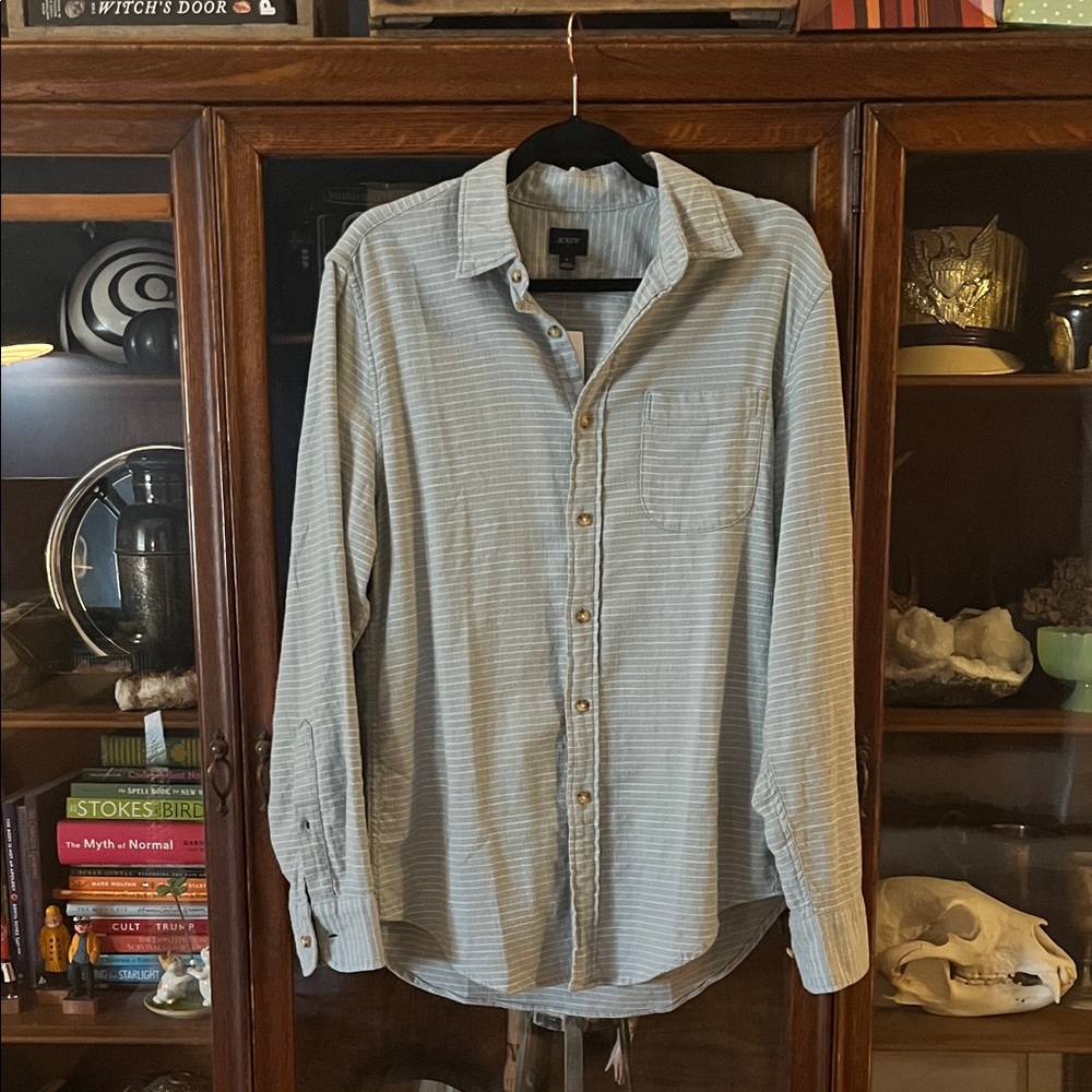 J. Crew Light Blue Striped Casual Shirt